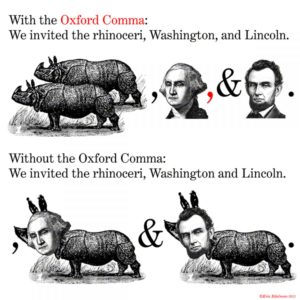 illustration explaining the importance of the oxford comma